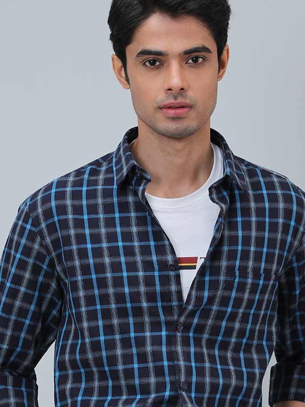 Indian Terrain Men Dark Blue Shirt